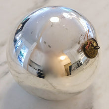 Load image into Gallery viewer, large silver ball vintage french christmas ornament