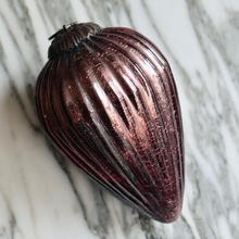 Load image into Gallery viewer, purple Cone Mercury Glass Christmas Ornament vintage french christmas