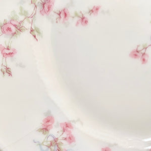 Haviland Pink Floral Starter or Dessert Plates - La Porte Bonheur