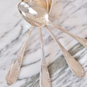Louis XVI Musique Design Silver Plated Spoons - La Porte Bonheur