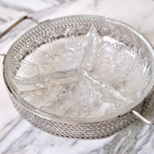 Load image into Gallery viewer, Mid-Century Serving Tray with Divided Glass Dish - La Porte Bonheur