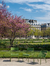 Load image into Gallery viewer, Three Green Chairs in the Tuileries - Paris Photography - La Porte Bonheur