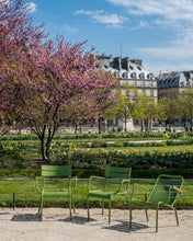 Load image into Gallery viewer, Three Green Chairs in the Tuileries - Paris Photography - La Porte Bonheur