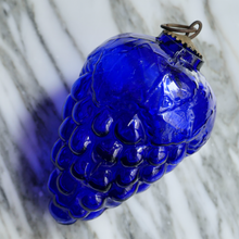 Load image into Gallery viewer, vintage french Blue grapes Mercury Glass Christmas Ornament
