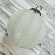 Load image into Gallery viewer, clear crackle pumpkin/Snowball Glass Christmas Ornament vintage french christmas
