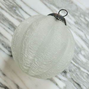 clear crackle pumpkin/Snowball Glass Christmas Ornament vintage french christmas