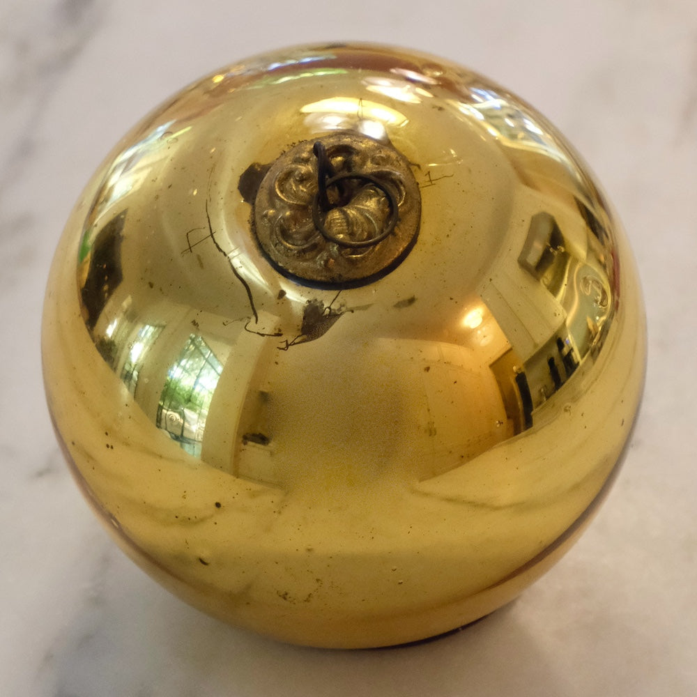 large gold ball vintage french christmas ornament