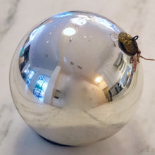 Load image into Gallery viewer, large silver ball vintage french christmas ornament
