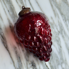 Load image into Gallery viewer, vintage french red grapes Glass Christmas Ornament
