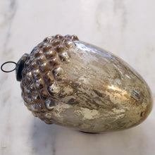 Load image into Gallery viewer, silver acorn vintage french mercury glass christmas ornament
