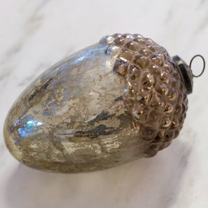 silver acorn vintage french mercury glass christmas ornament
