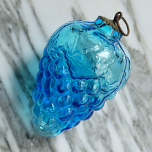 Load image into Gallery viewer, vintage french turquoise grapes Glass Christmas Ornament
