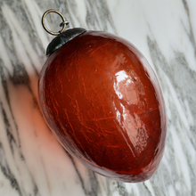 Load image into Gallery viewer, burnt orange oval glass ornament
