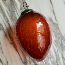 Load image into Gallery viewer, burnt orange oval glass ornament
