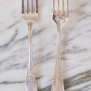 Louis XVI Musique Design Silver Plated Forks - La Porte Bonheur