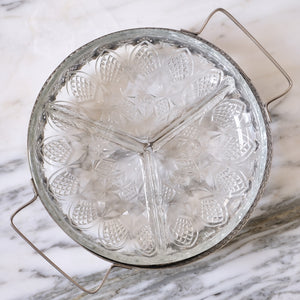 Mid-Century Serving Tray with Divided Glass Dish - La Porte Bonheur