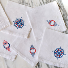 Load image into Gallery viewer, Red, White, and Blue Nautical Napkins and Placemats - La Porte Bonheur
