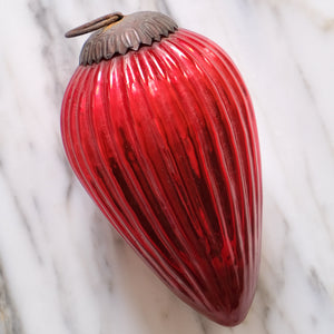 Red Cone Mercury Glass Ornament - La Porte Bonheur
