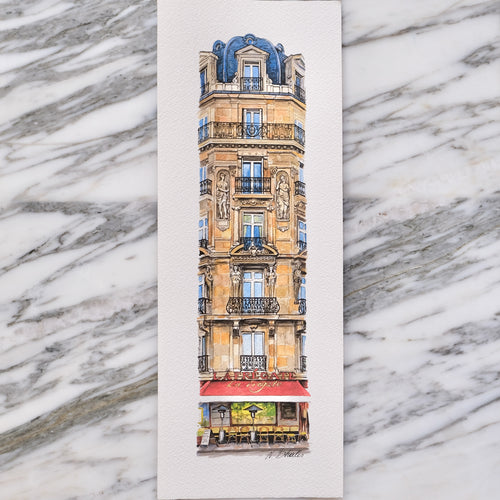 Watercolor La Frégate by Nikolla Dhales - La Porte Bonheur