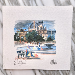 Watercolor Tuileries Mini by Mati - La Porte Bonheur