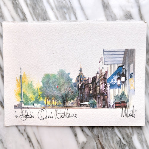  Watercolor Quai Voltaire Mini by Mati - La Porte Bonheur