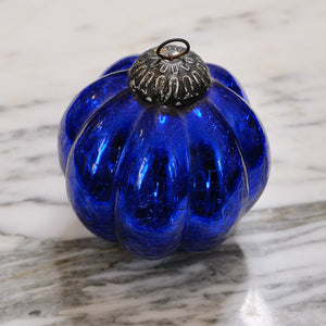 blue Snowball Mercury Glass Christmas Ornament vintage french christmas