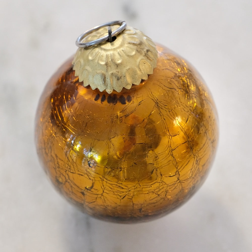 burnt orange mercury glass ornament