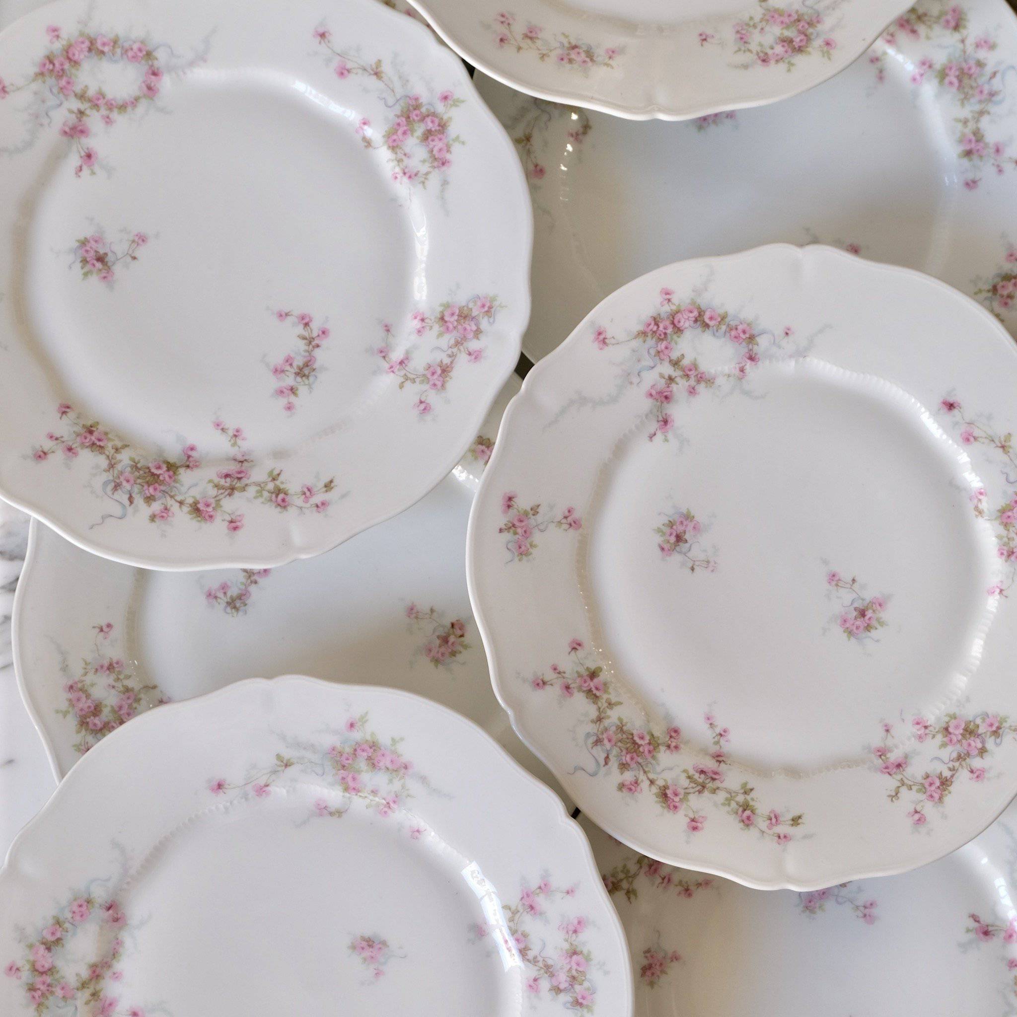 Haviland China Rose Pattern Haviland Pink Floral Dinner Plates