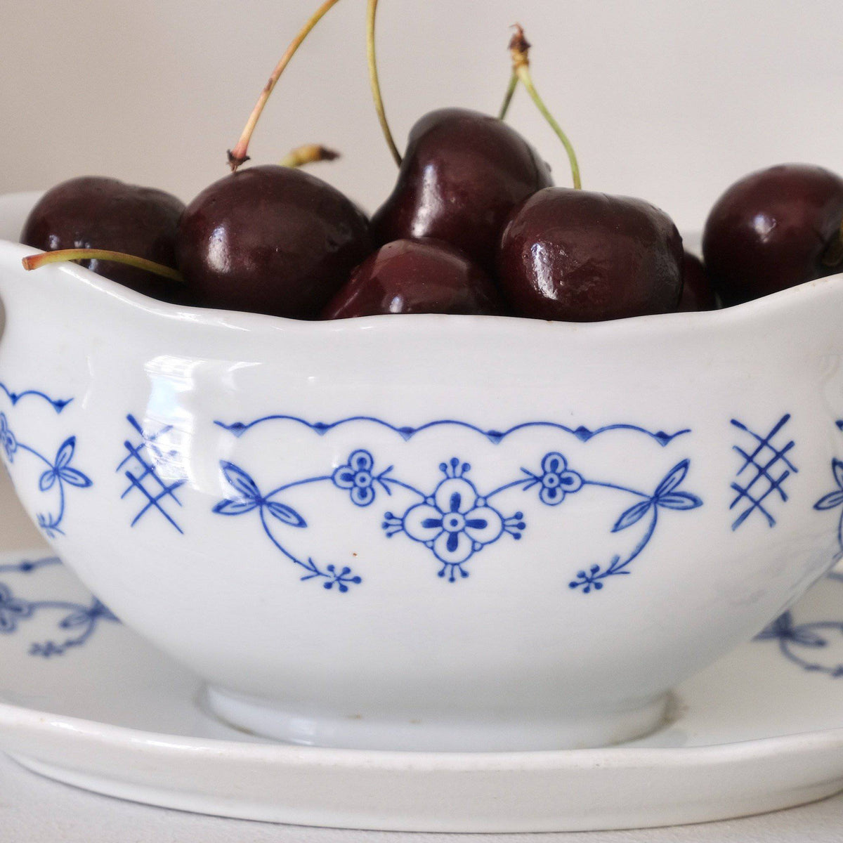 Kalk Blue and White Saucier French Antiques La Porte Bonheur