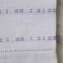 Load image into Gallery viewer, White and Purple Linen Napkins with &#39;OG&#39; Monogram - La Porte Bonheur

