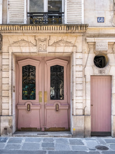Left Bank Pink Doors - Paris Photography - La Porte Bonheur - paris pink door