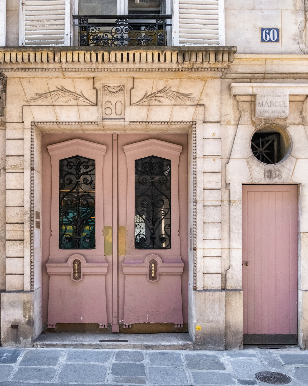 Left Bank Pink Doors - Paris Photography - La Porte Bonheur - paris pink door