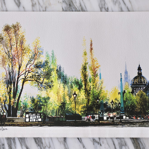 Quai Voltaire Watercolor by Mati La Porte Bonheur