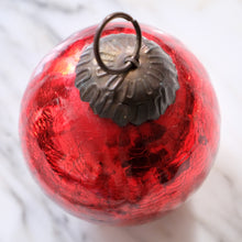 Load image into Gallery viewer, Red Ball Mercury Glass Ornament (Small) - La Porte Bonheur
